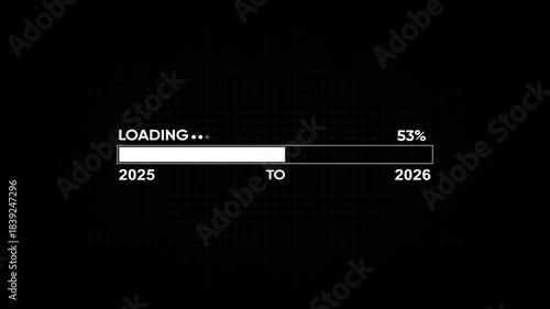 Wallpaper Mural Loading bar animation on Black background. Simple loading bar 2025 to 2026 years changing concept icon animation. Loading bar and percentage Futuristic progress loading bar 0-100 percent. 4k video Torontodigital.ca