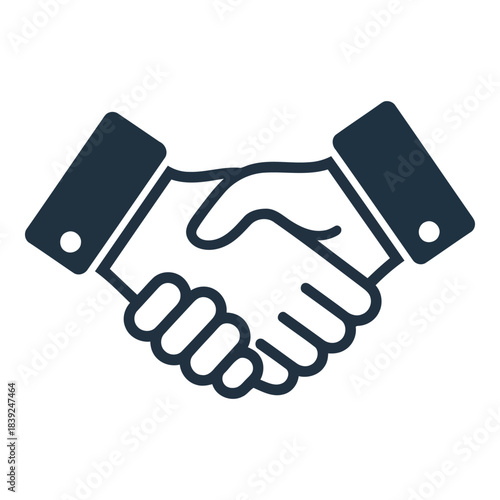 Handshake icon representing agreement, partnership, and business collaboration