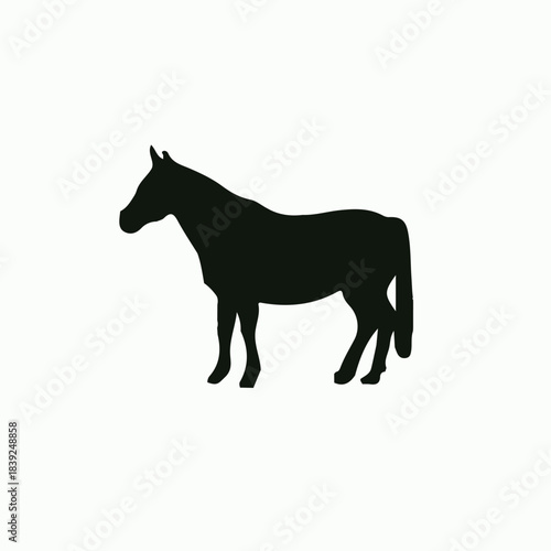 Single black color horse design