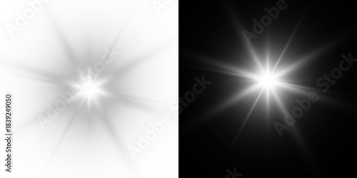 Bright white starburst light on black and white background.PNG