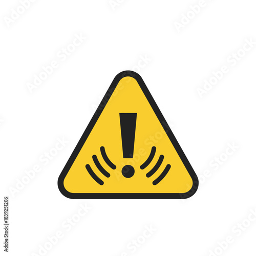 A prominent yellow triangular warning sign featuring a bold black exclamation mark and radiating signal waves, symbolizing critical alerts and potential hazards.