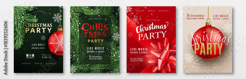 Christmas party vector set background