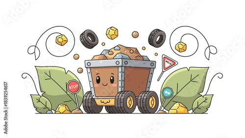 illustration of a cartoon train