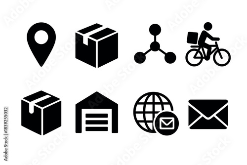Delivery and logistics icons set modern pictograms for shipping and courier services