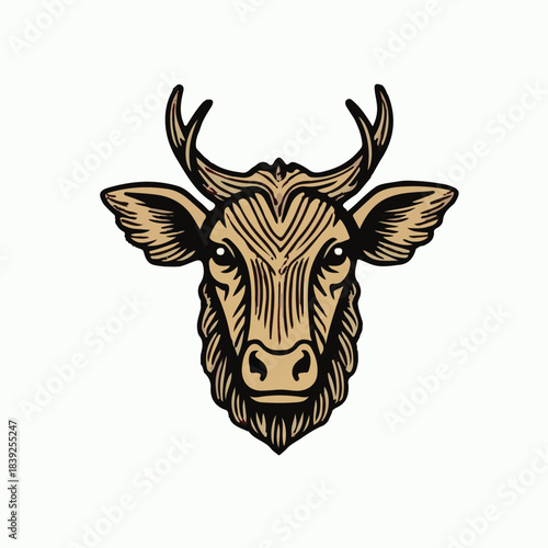 Colorful deer face 3d design