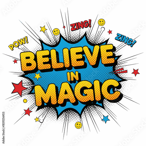 Magical comic book pop art design