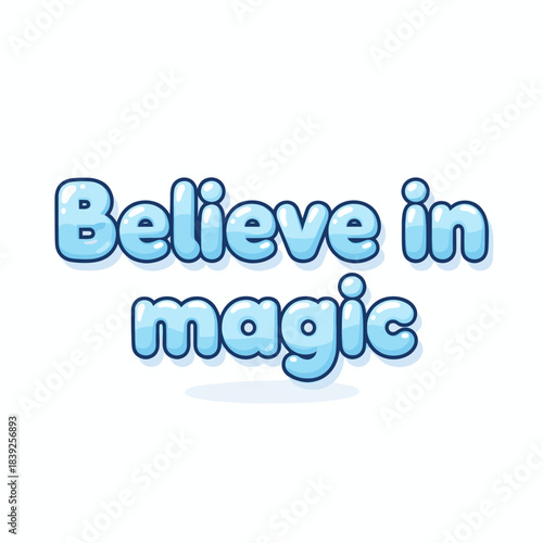 Magic phrase balloon text with drop shadow
