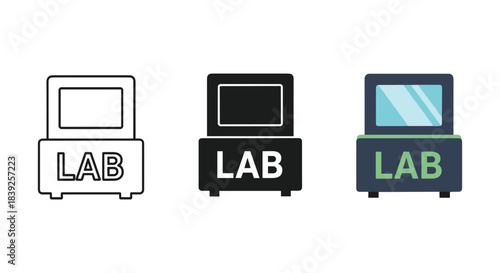 Laboratory equipment vector icon illustration set medical testing instrument symbol sign flat design