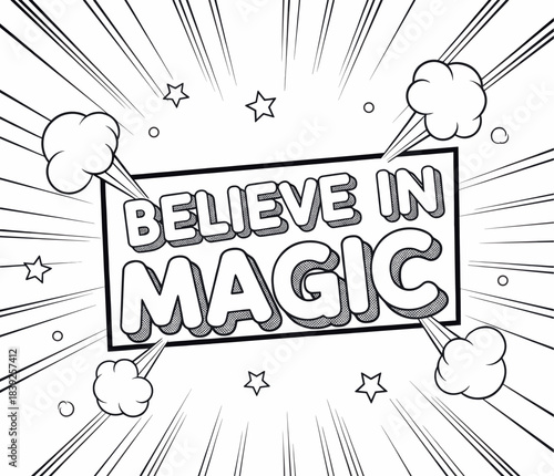 Believe in magic comic-style illustration