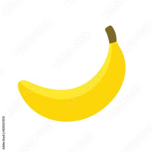 Bright yellow banana fruit with a clean design 
