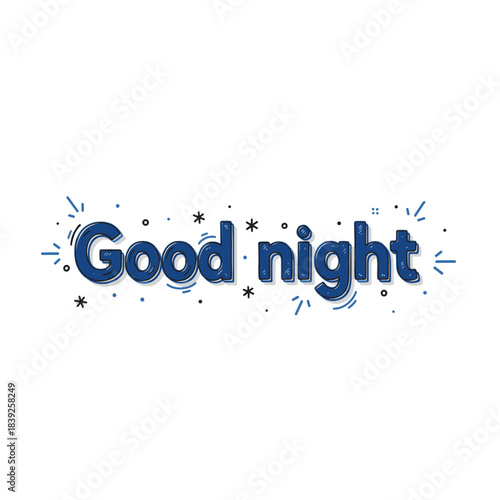 Good night phrase with playful elements