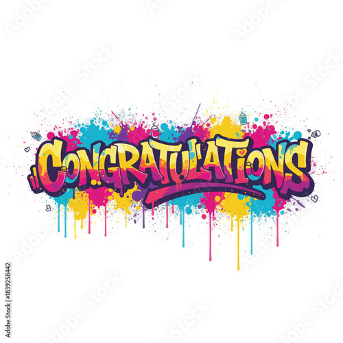Congratulations graffiti-style word art