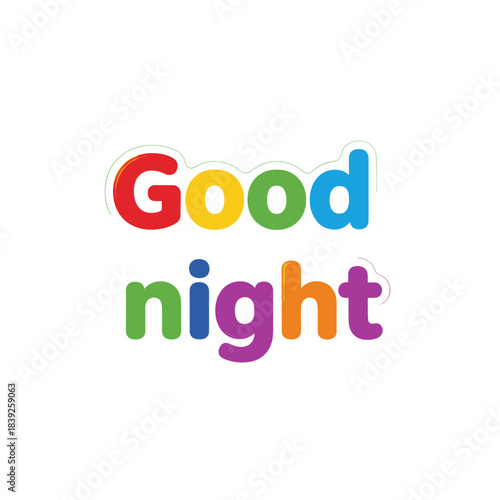Cheerful colorful "Good night" text design