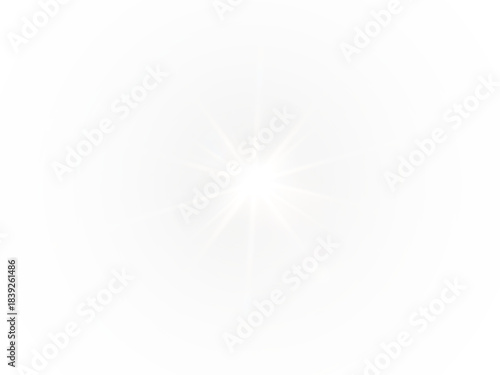 Stunning PNG Overlay of White Light Burst with Transparent Background