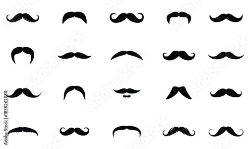 Collection of various black mustache styles