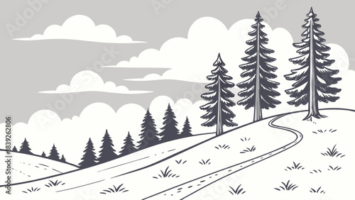 winter landscape with trees