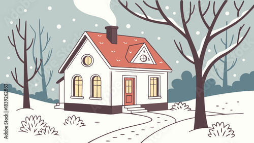 house in the snow