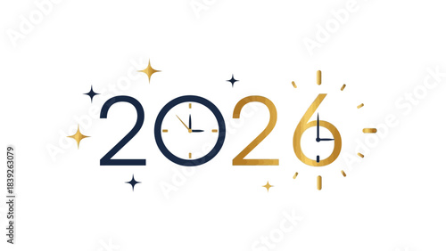 2026, new year, minimal black and gold, 2026 new year typography