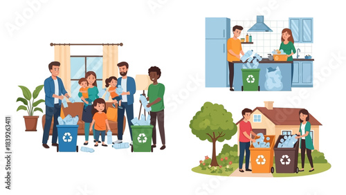 Community Recycling Initiative Showcasing Family and Team Efforts for Waste