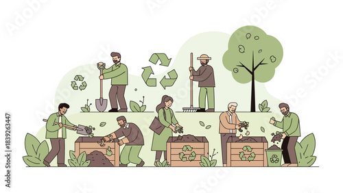 community gardening and urban farming practices emphasizing sustainability and