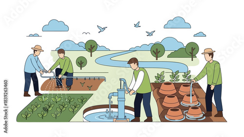 Community Gardening and Water Conservation Initiatives in a Green Space