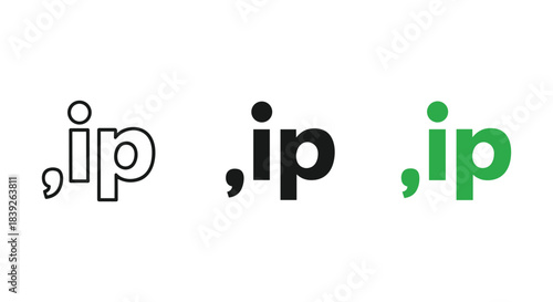 Ip logo design with different color variations