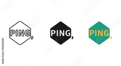 Ping logo design variations on white background