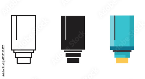 Vape pen illustrations in different colors and styles