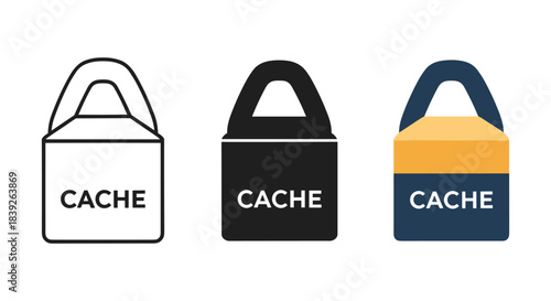 Cache icons set for web and mobile applications