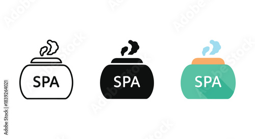 Spa icons representing relaxation and wellness