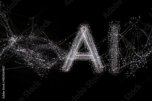 Connected lines forming the letters ai representing artificial intelligence concept and technology