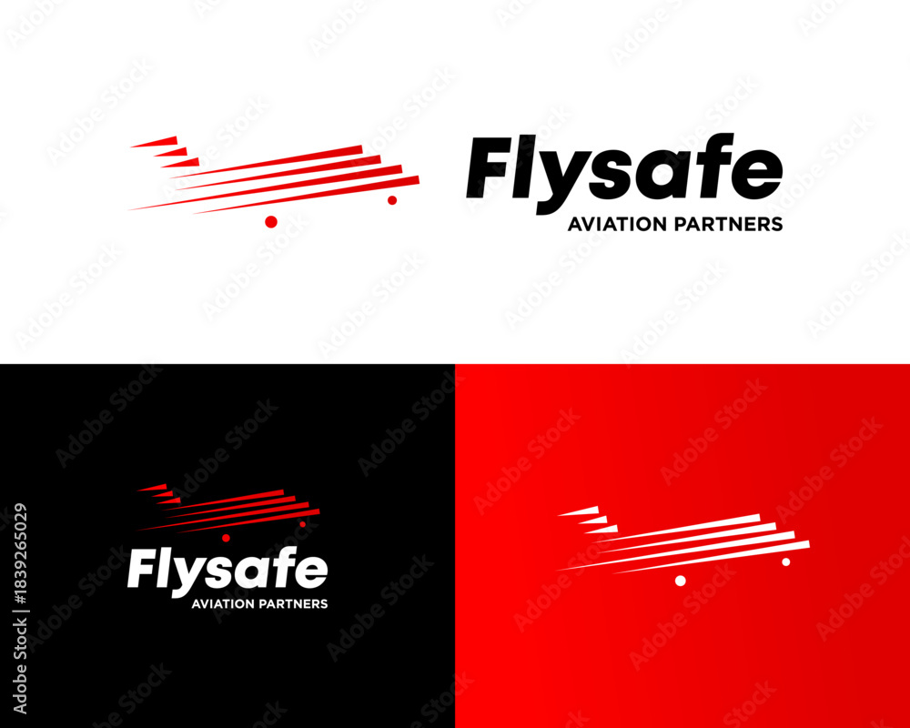 Obraz premium Flysafe Aviation Partners Logo with Stylized Airplane Icon