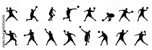 Dodgeball player silhouette man dodgeball player silhouette