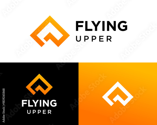 Abstract Flying Upper Logo with Gradient Arrow Icon