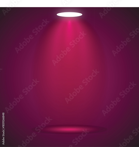 Single Spotlight Illuminating a Dark Empty Stage