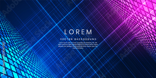 Digital technology metaverse neon blue pink background, cyber information, abstract speed connect communication, innovation future meta tech, internet network connection, Ai big data, illustration 3d