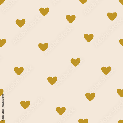 Seamless hearts pattern. Endless valentine background, texture with little ro...