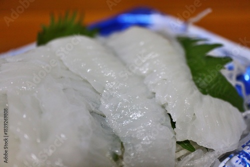 Flatfish engawa sashimi purchased at a supermarket in Tokyo, Japan