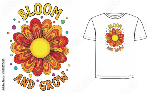 Vector illustration of a floral t shirt design