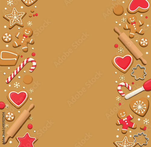 Christmas gingerbread cookies frame