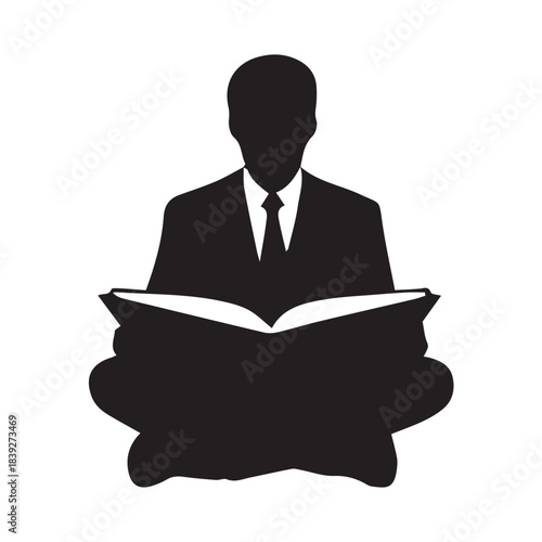 vector business man with book