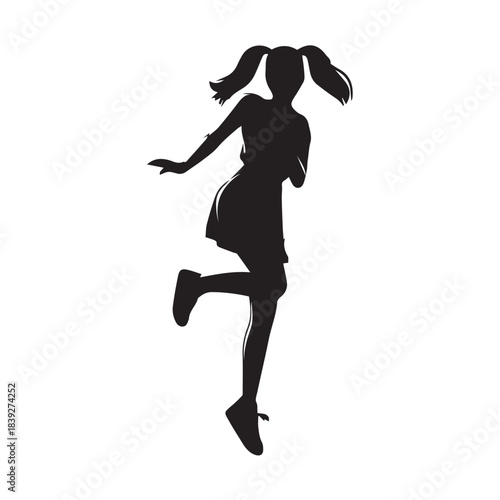 silhouette of a young girl dancing