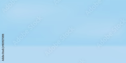 Aesthetic clear blue sky. Summer season blue pastel colored vertical vector banner. Blurred sky gradient background. Simple soft light backdrop.