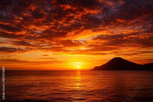 Wallpaper Mural a breathtaking seascape during a dramatic sunset Torontodigital.ca