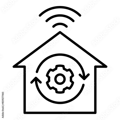 Automation Scene Icon. Vector Line Icon