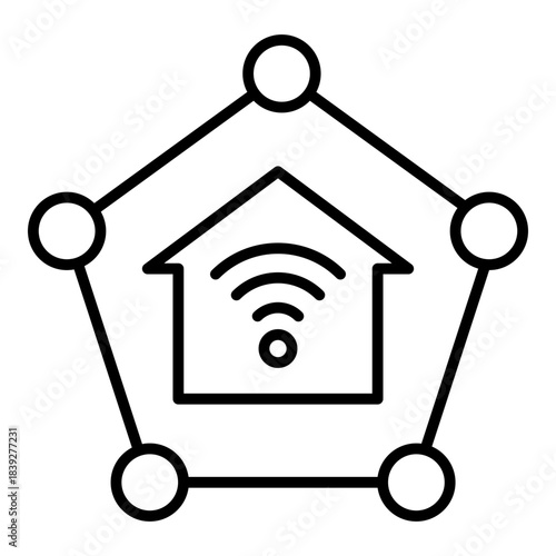 Mesh WiFi System Icon. Vector Line Icon