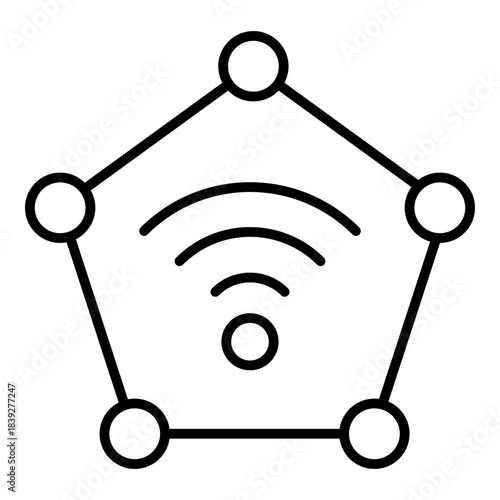 Mesh WiFi System Icon. Vector Line Icon