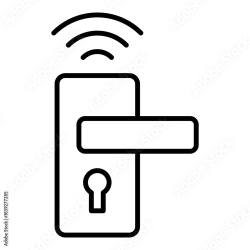 Smart Door Lock Icon. Vector Line Icon