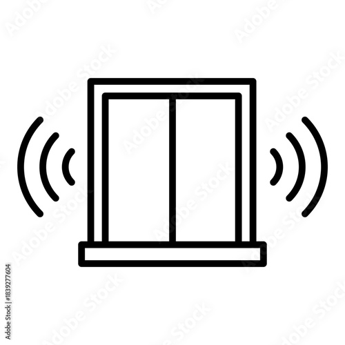 Window Sensor Icon. Vector Line Icon