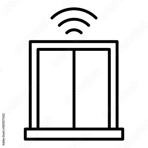 Window Sensor Icon. Vector Line Icon